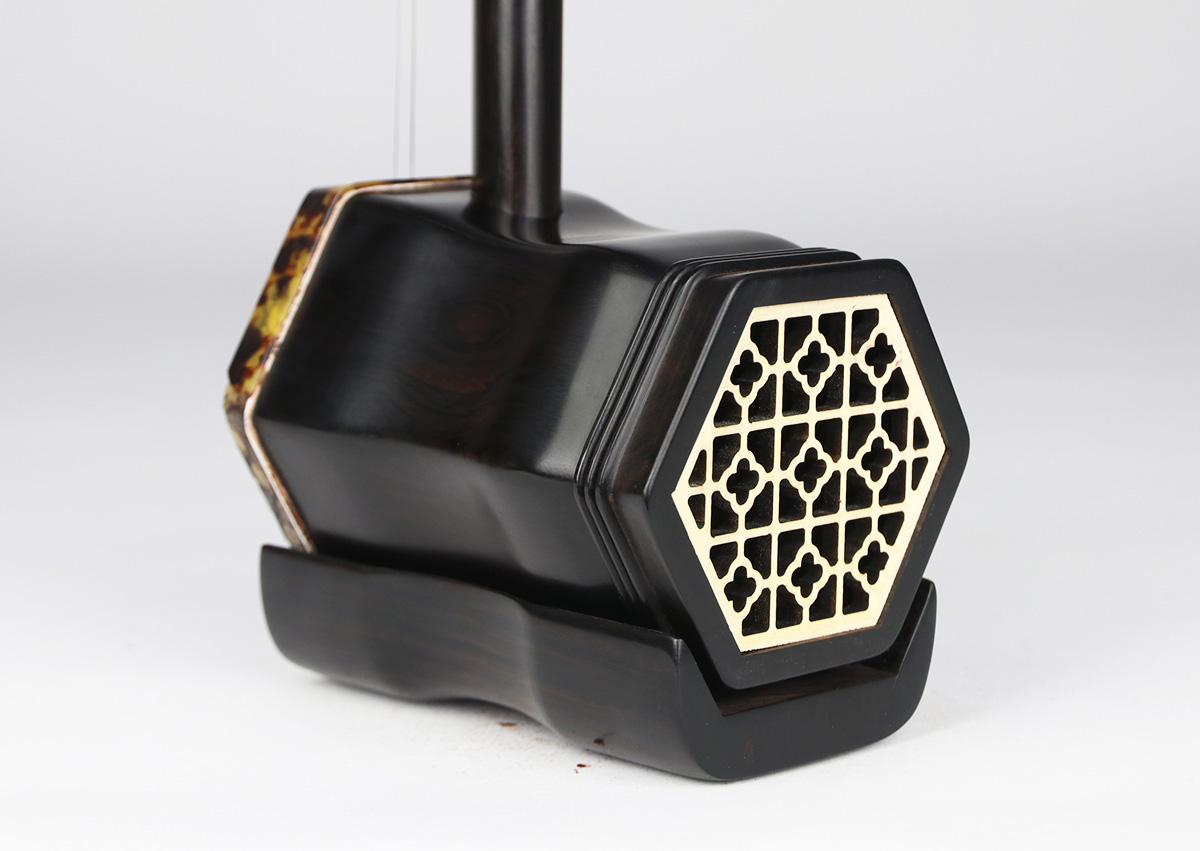 三星黑檀彩标版二胡_陆林生二胡工厂